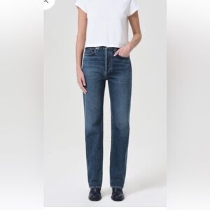 Agolde 90’s Pinch Waist High Rise straight leg jeans button close size 26